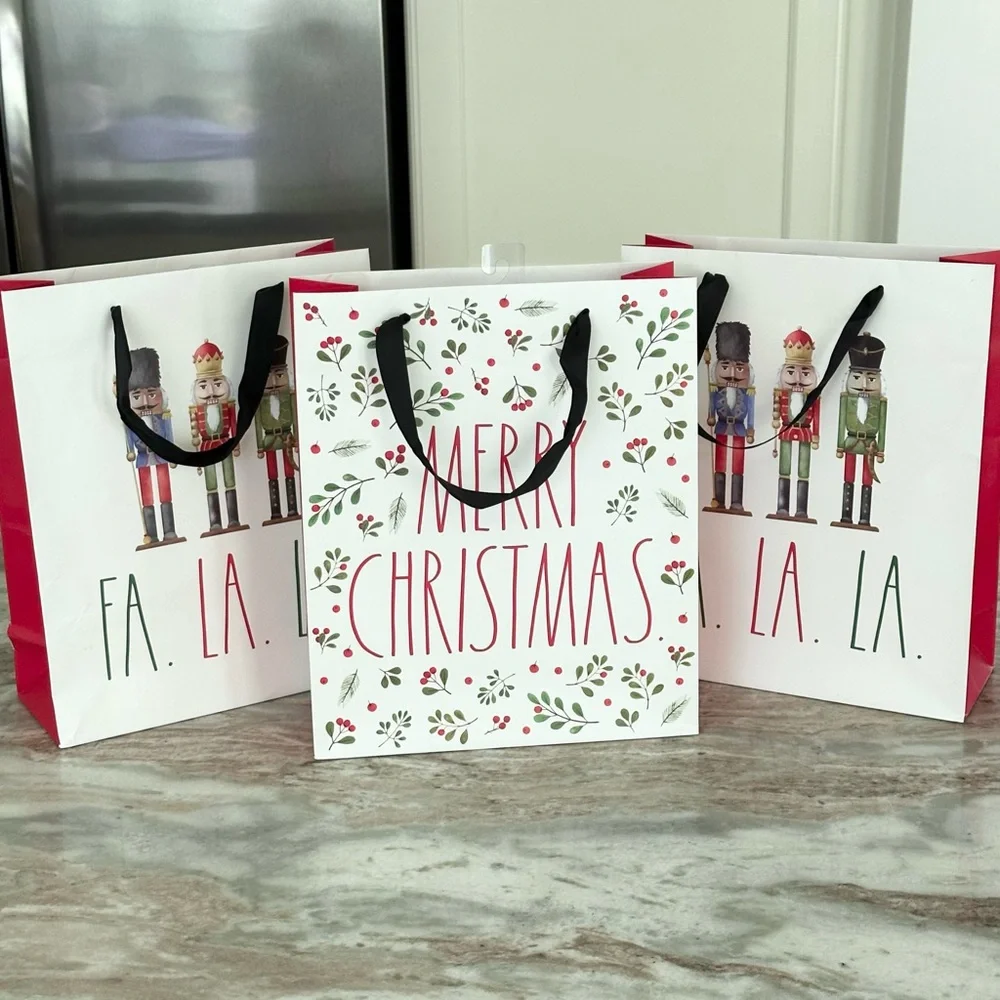 Rae Dunn Nutcracker Christmas Gift Bags - Holiday Gift Wrapping